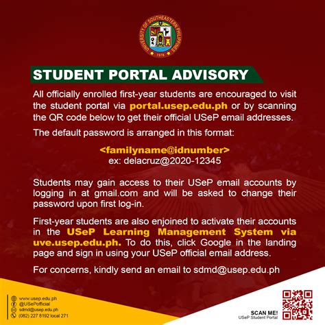 usep address|USeP Student Portal.